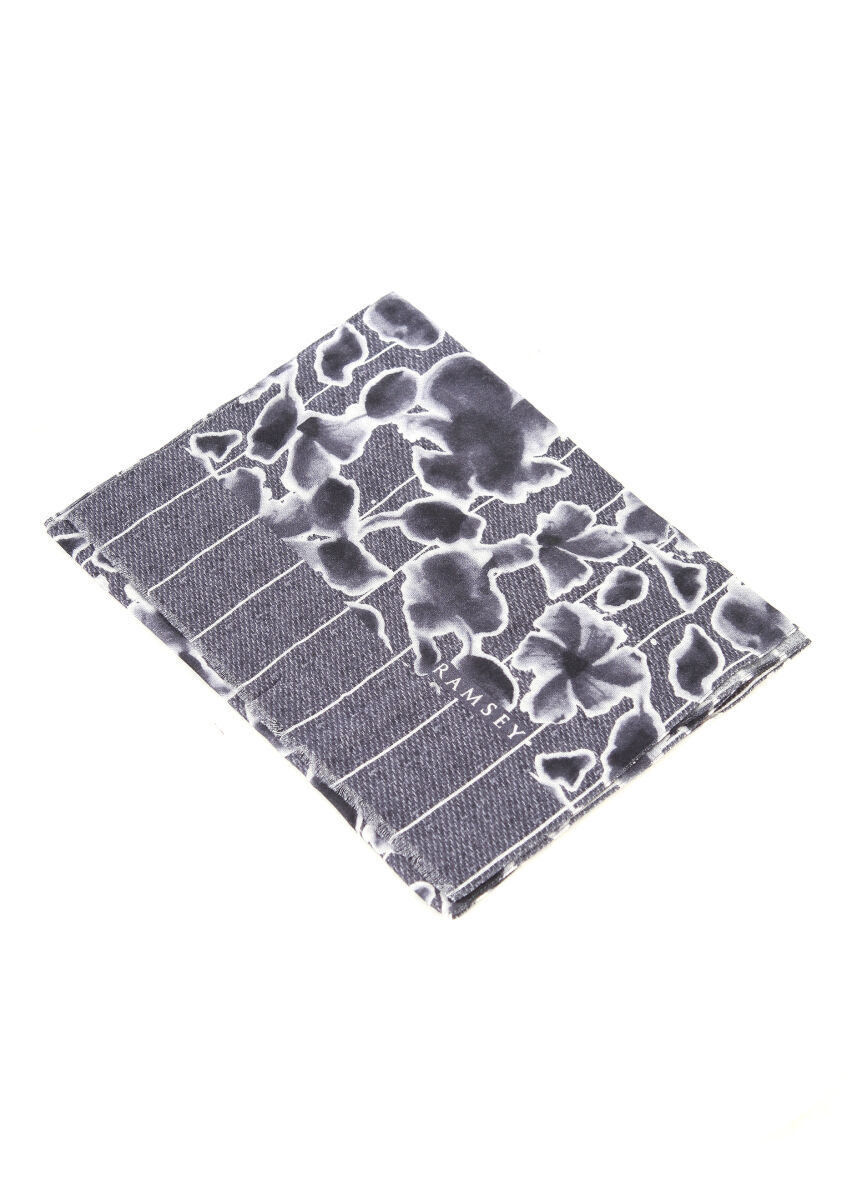 Black %100 Yün Scarf - 1