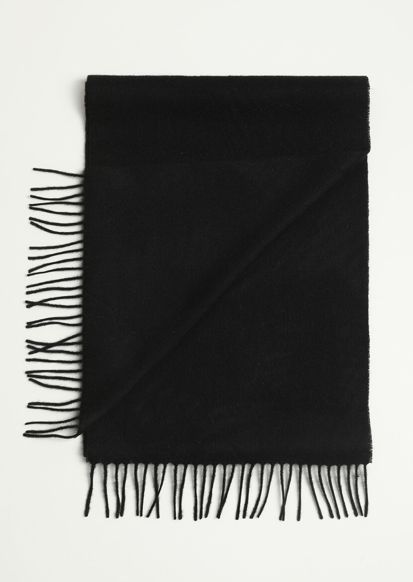 Black %100 Yün Scarf 