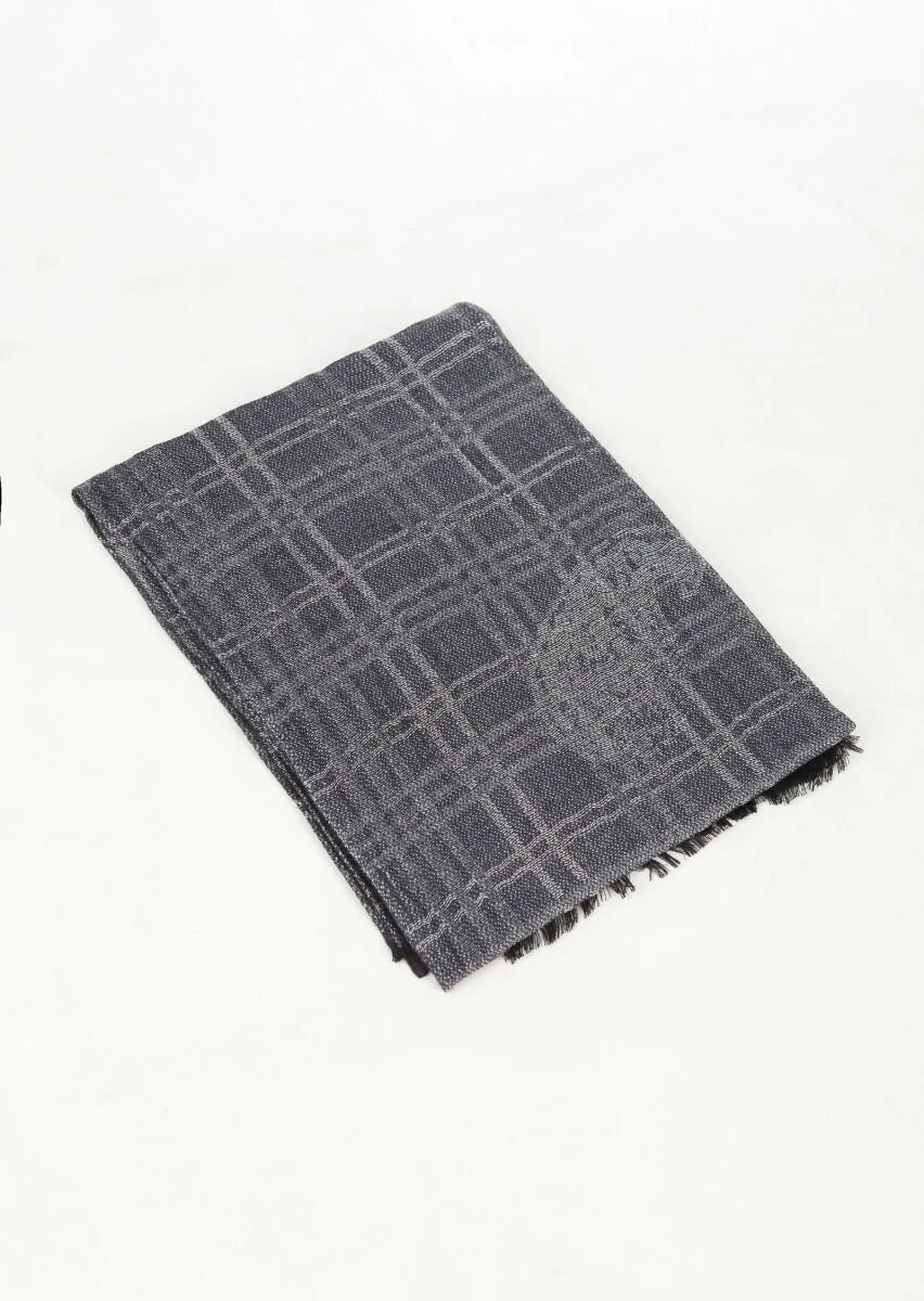Black %60 Pamuk ,%40 Viskoz Scarf - 1