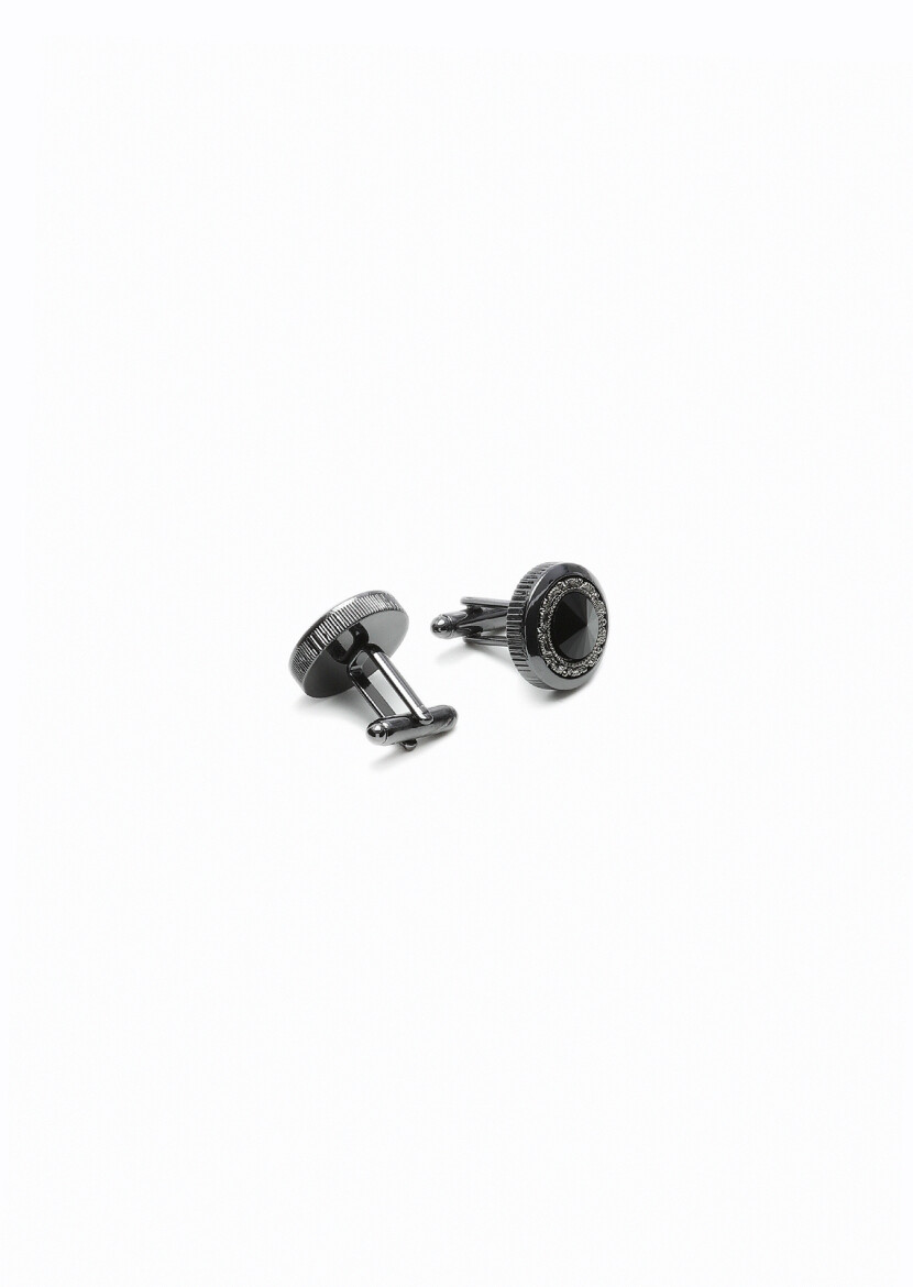 Black Brass Cuff Link - 2