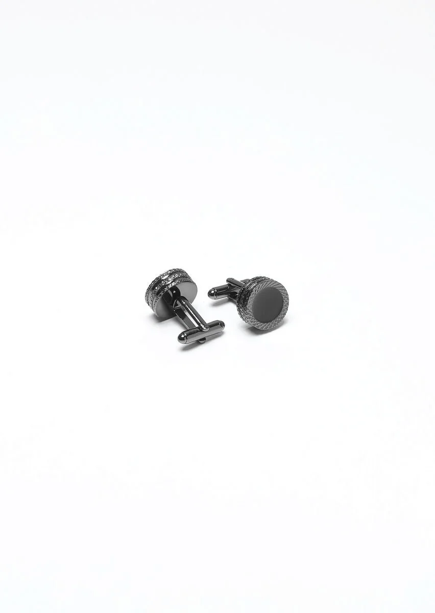 Black Brass Cuff Link - 2