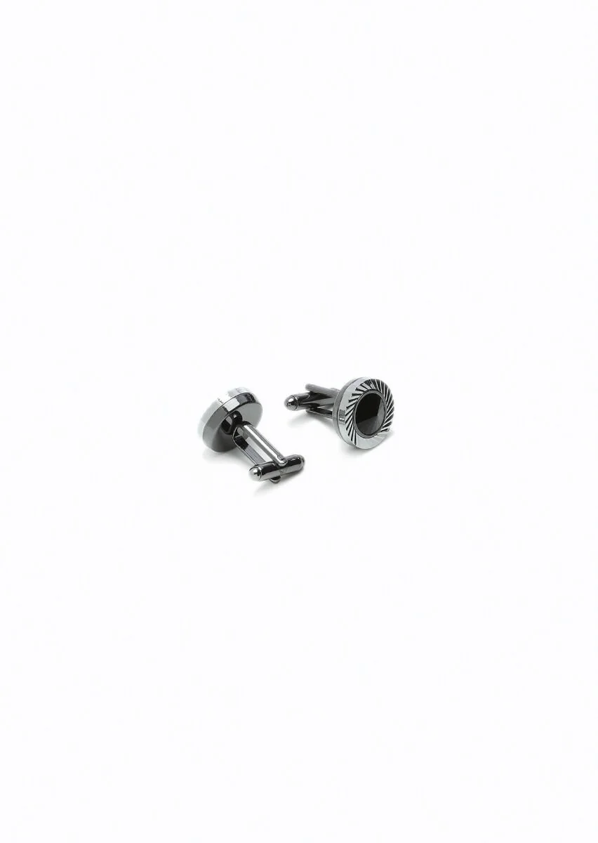 Black Brass Cuff Link - 2