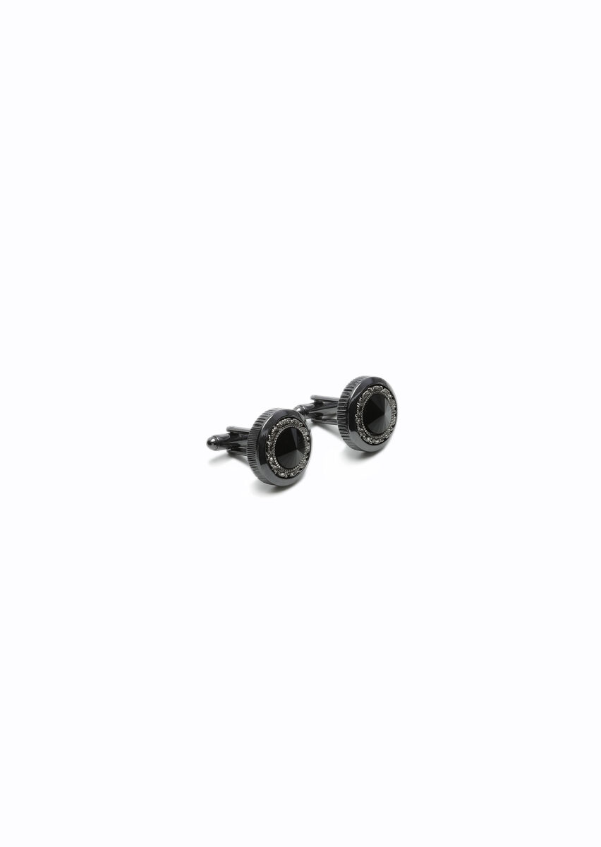 Black Brass Cuff Link - 1