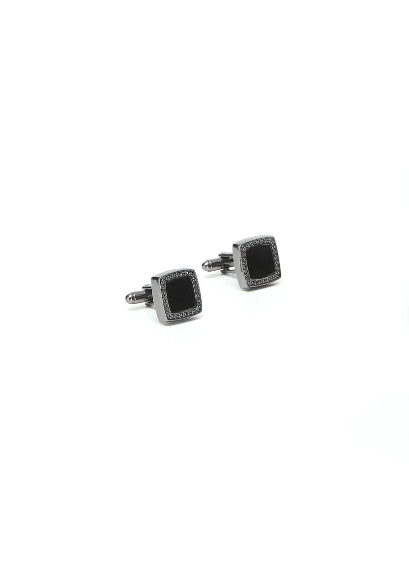 Black Brass Cuff Link - 1
