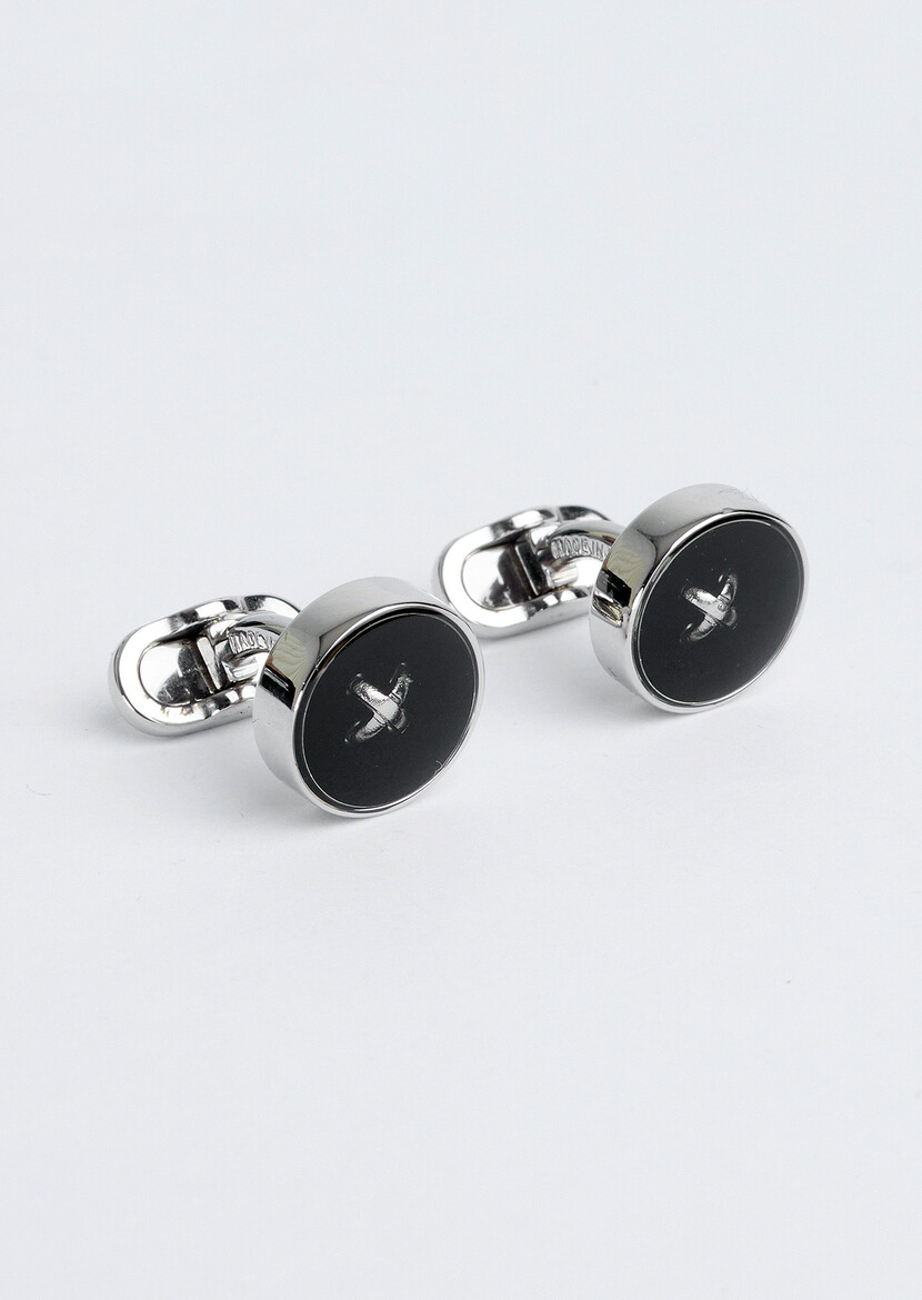 Black Brass Cuff Link - 1