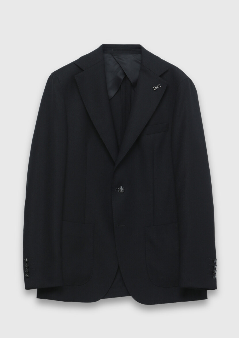 Black Comfort Fit 100% Wool Jacket - 6