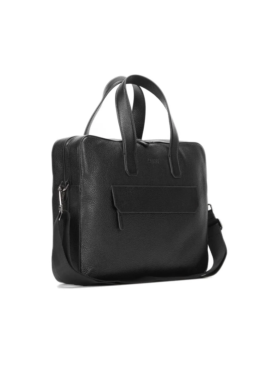 Black Cow Leather Bag - 4