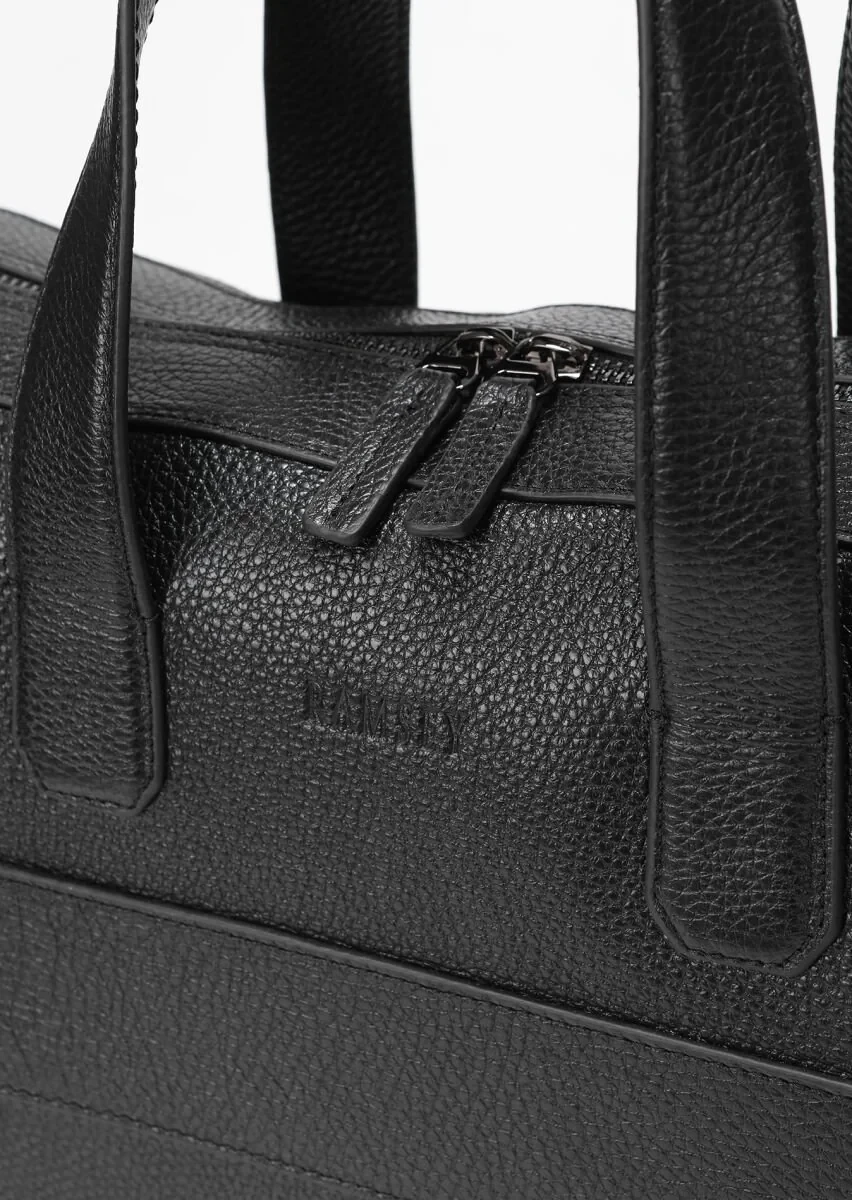 Black Cow Leather Bag - 5