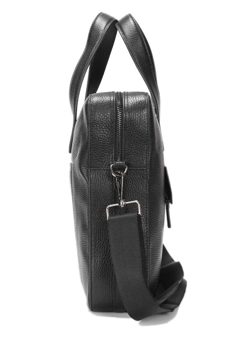 Black Cow Leather Bag - 7