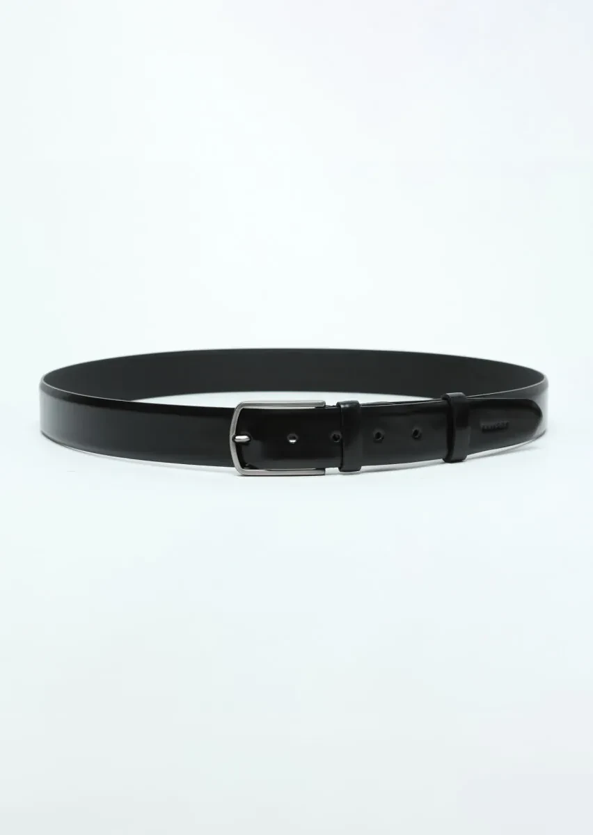 Black Cow Leather Belt - 1
