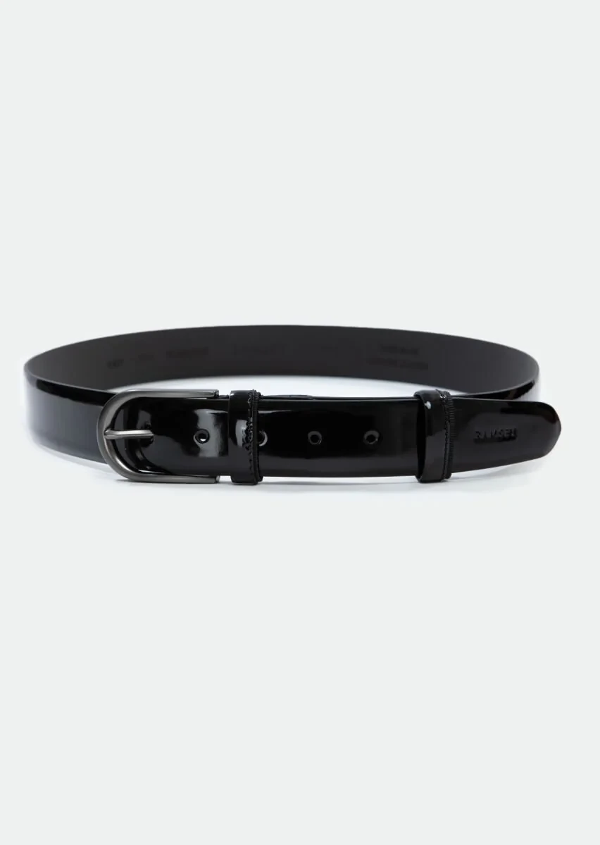 Black Cow Leather Belt - 1