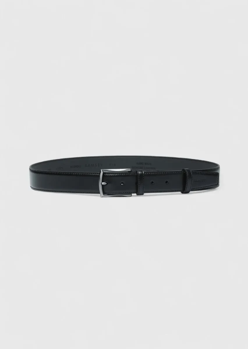 Black Cow Leather Belt - 1