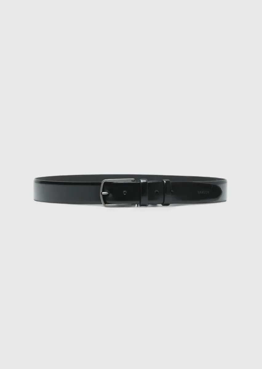 Black Cow Leather Belt - 1