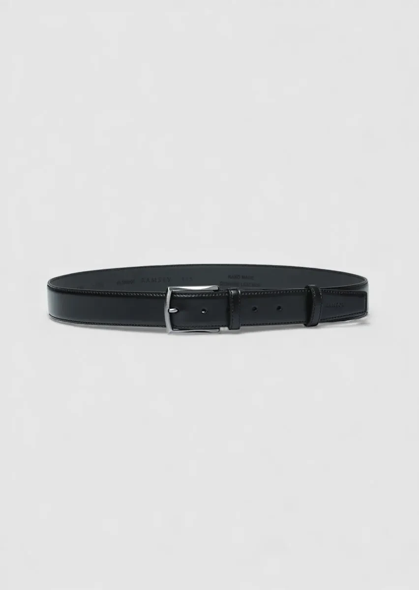 Black Cow Leather Belt - 1