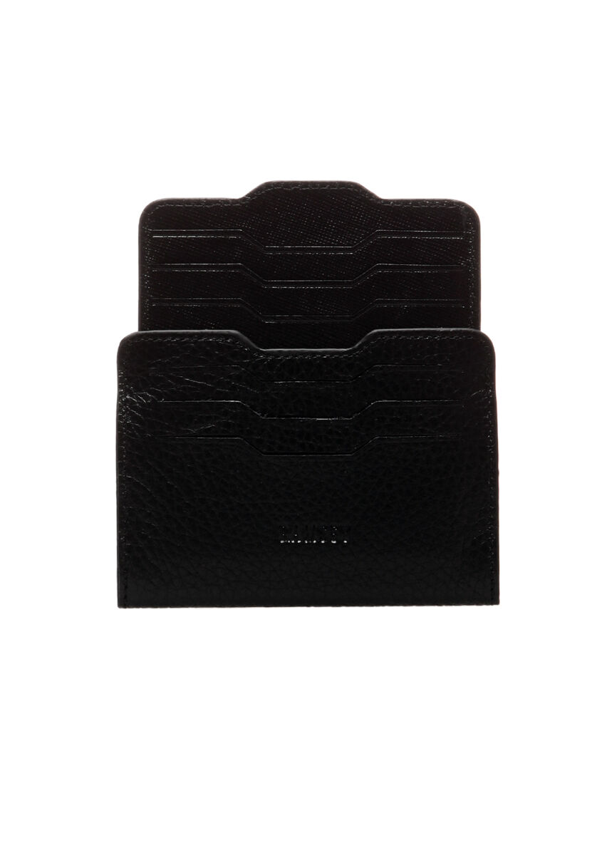 Black Cow Leather Card Holder - 3