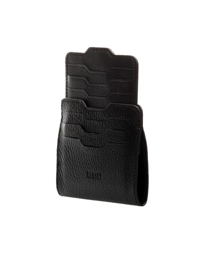 Black Cow Leather Card Holder - 4