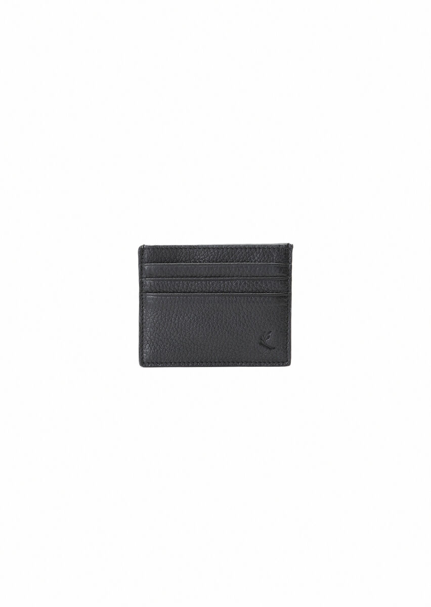 Black Cow Leather Card Holder - 1