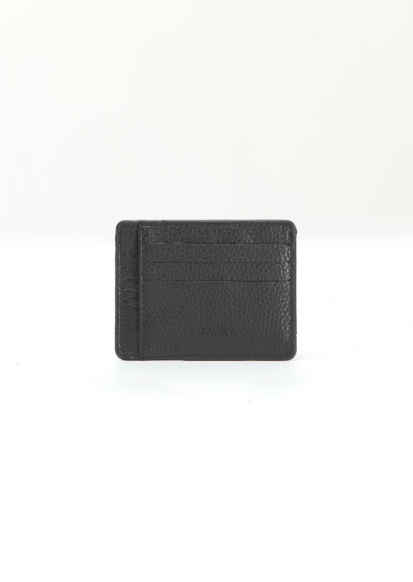 Black Cow Leather Card Holder - 1