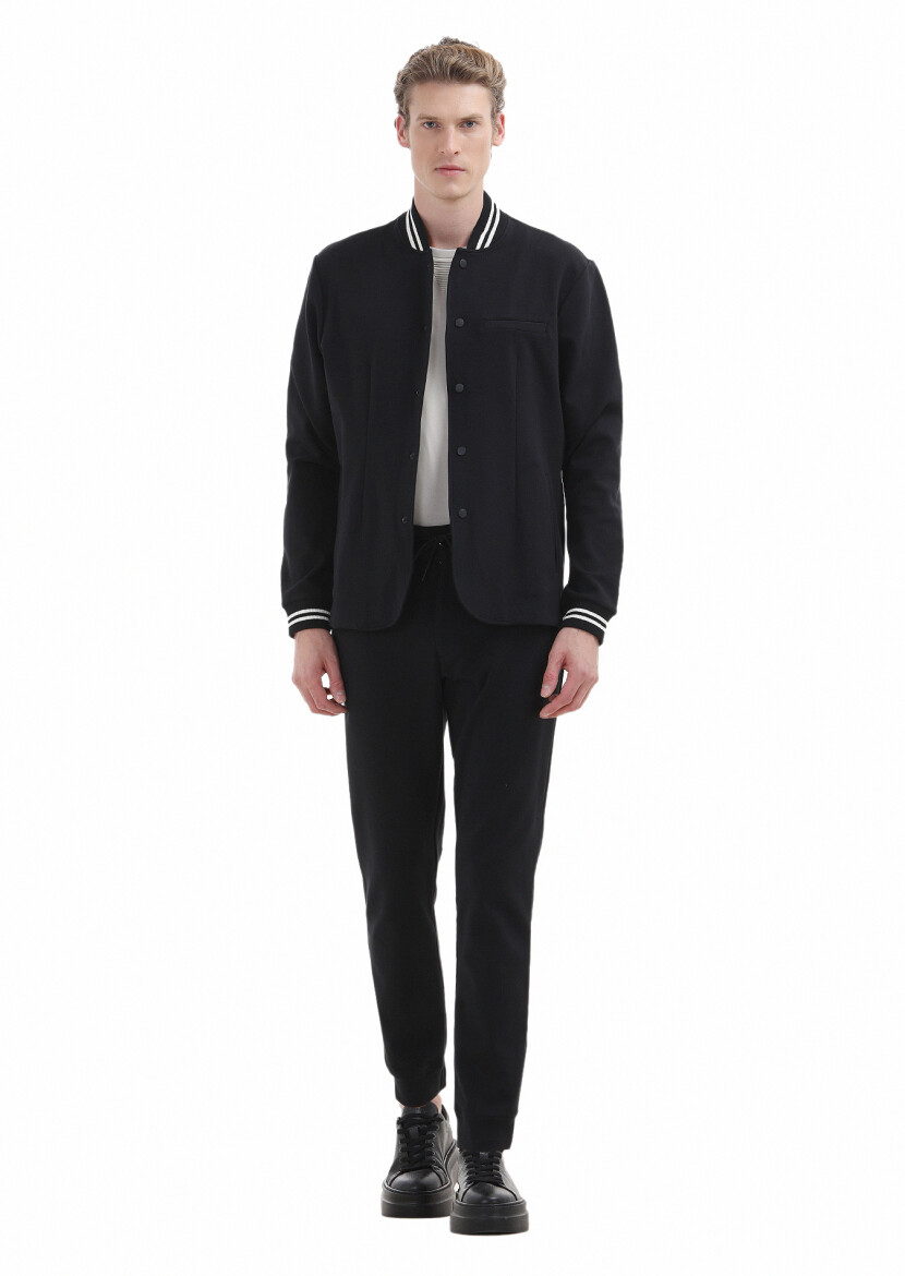 Black Crew Neck Plain Sweatshirt 