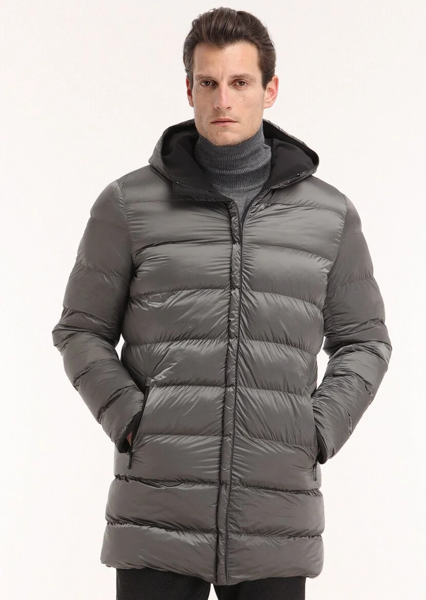 Black Double Sided Puffer Weaving Coat - 6