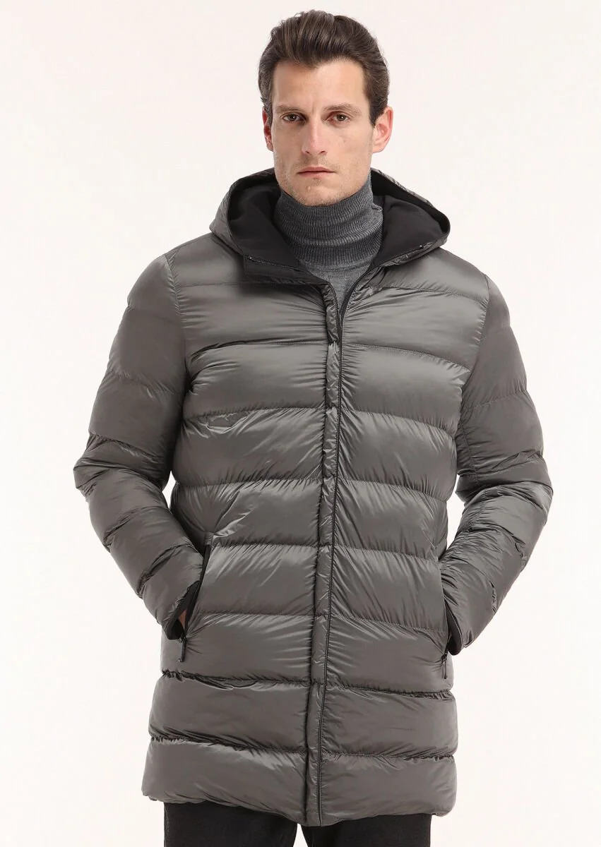 Black Double Sided Puffer Weaving Coat - 6