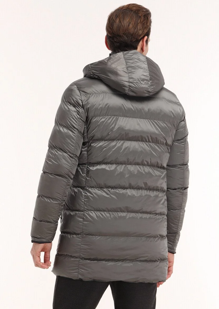 Black Double Sided Puffer Weaving Coat - 8