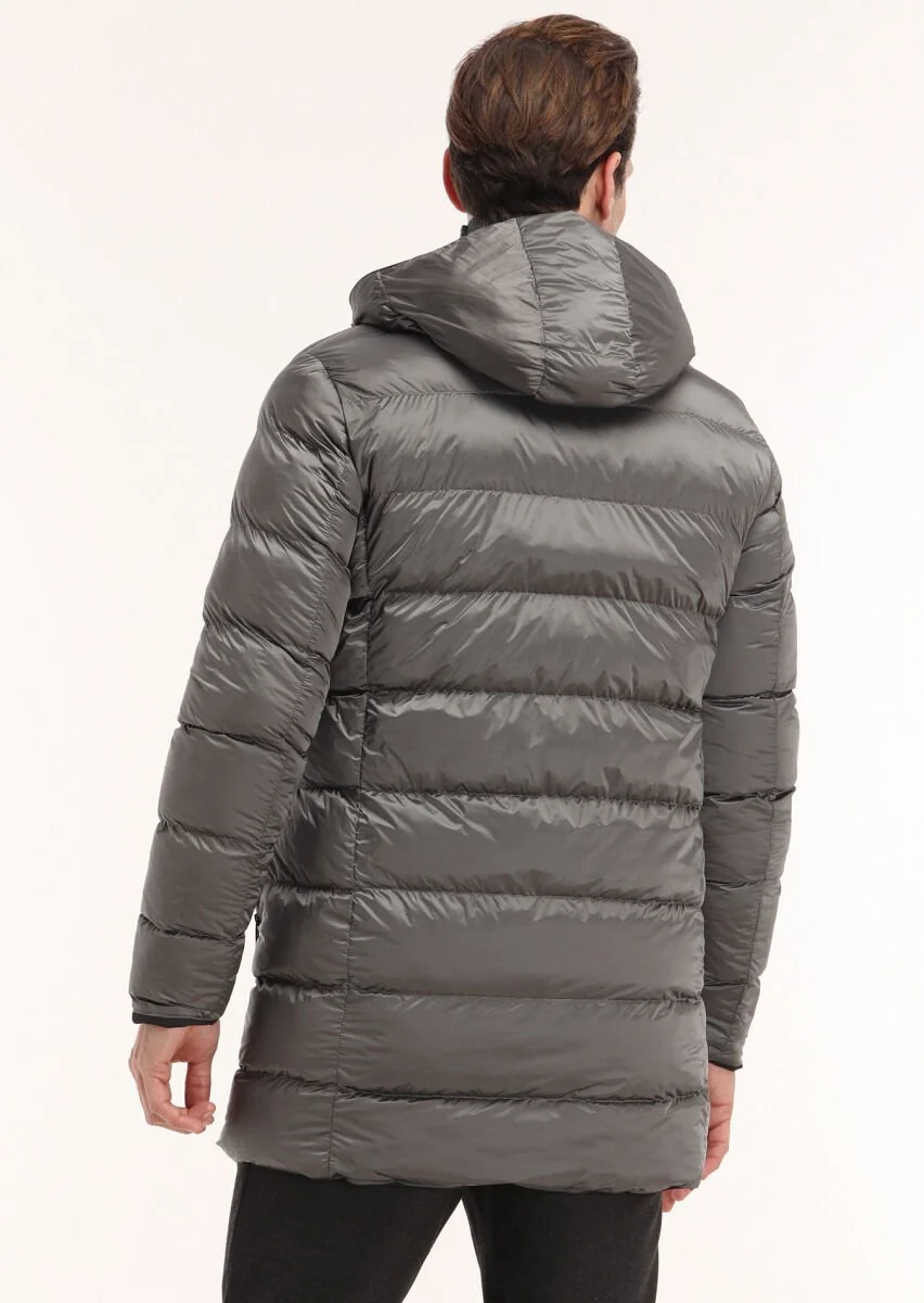 Black Double Sided Puffer Weaving Coat - 8