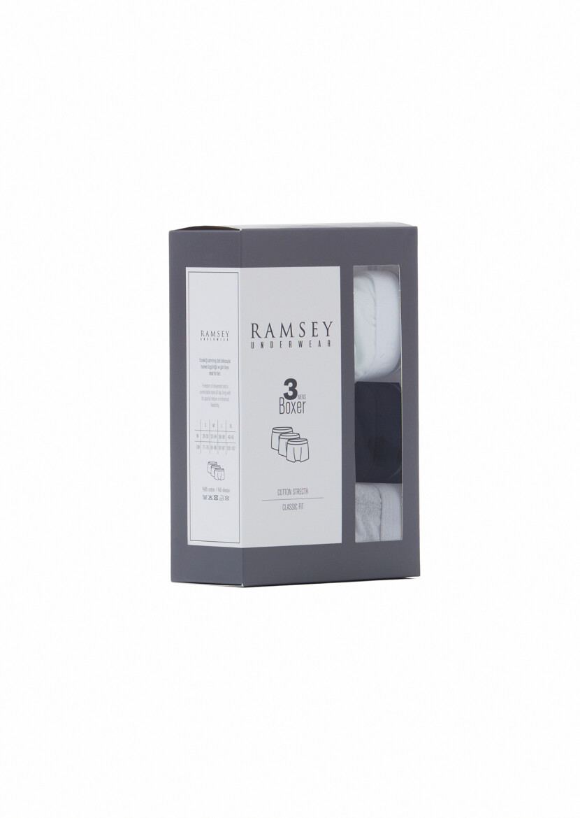 Black-Gray-White Boxer Set - 8