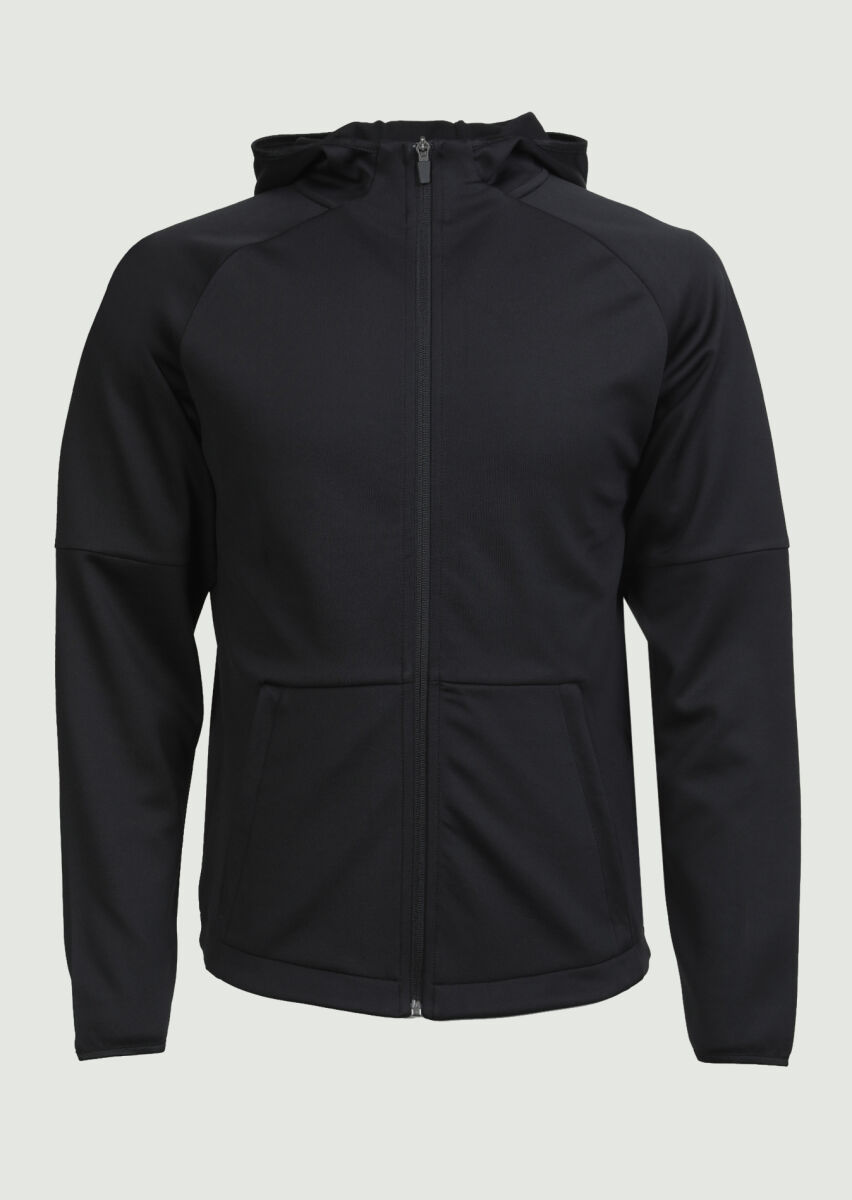 Black Hooded Plain Sweatshirt - 6