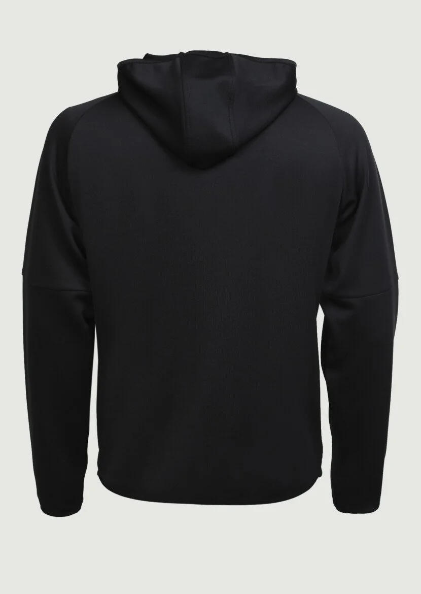 Black Hooded Plain Sweatshirt - 7