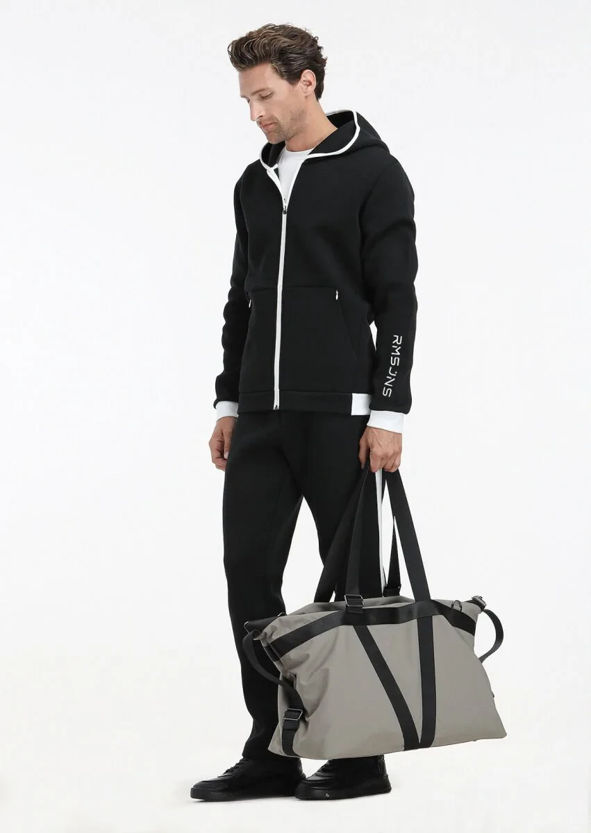 Black Hooded Plain Sweatshirt - 4