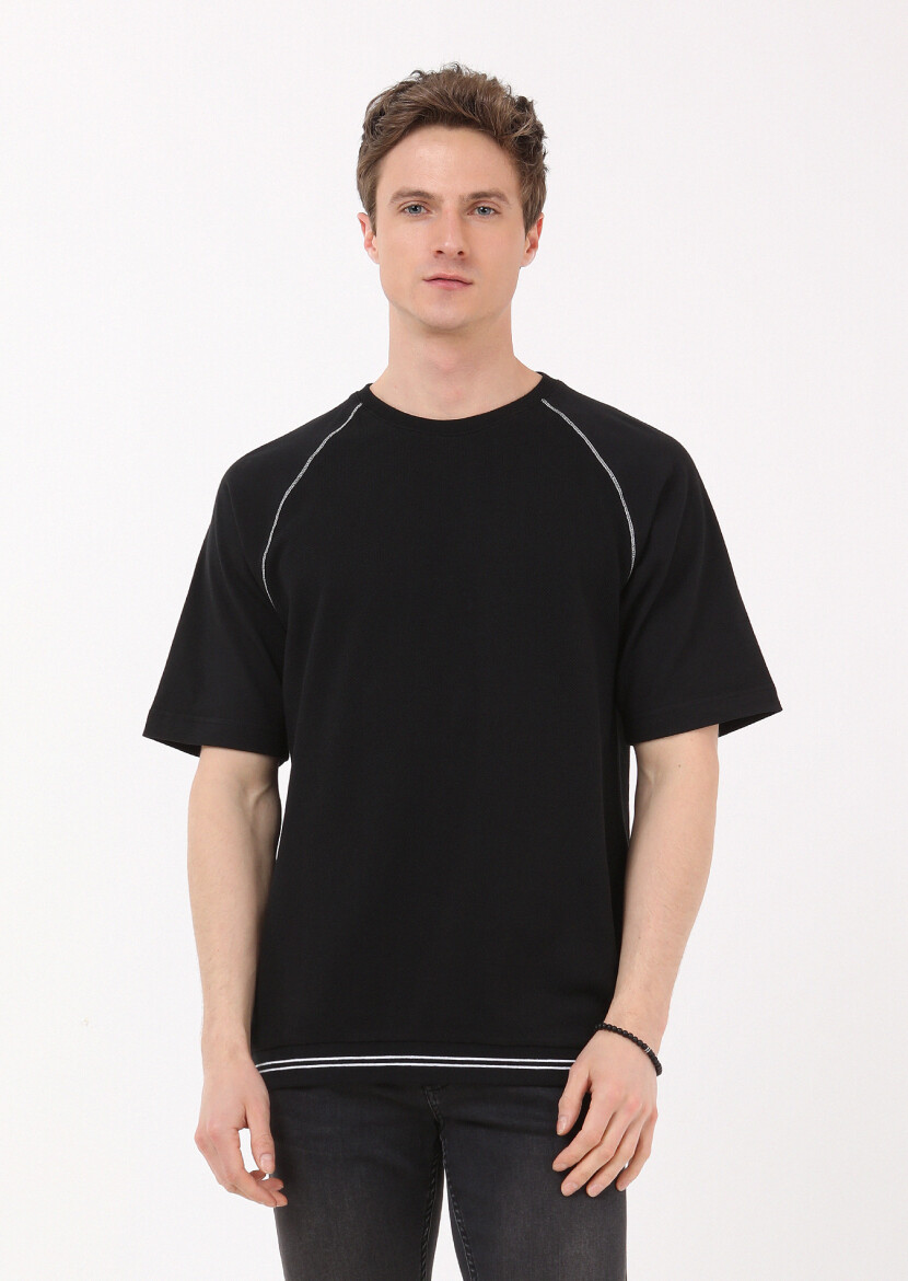 Black Jacquard Sweatshirt - 1