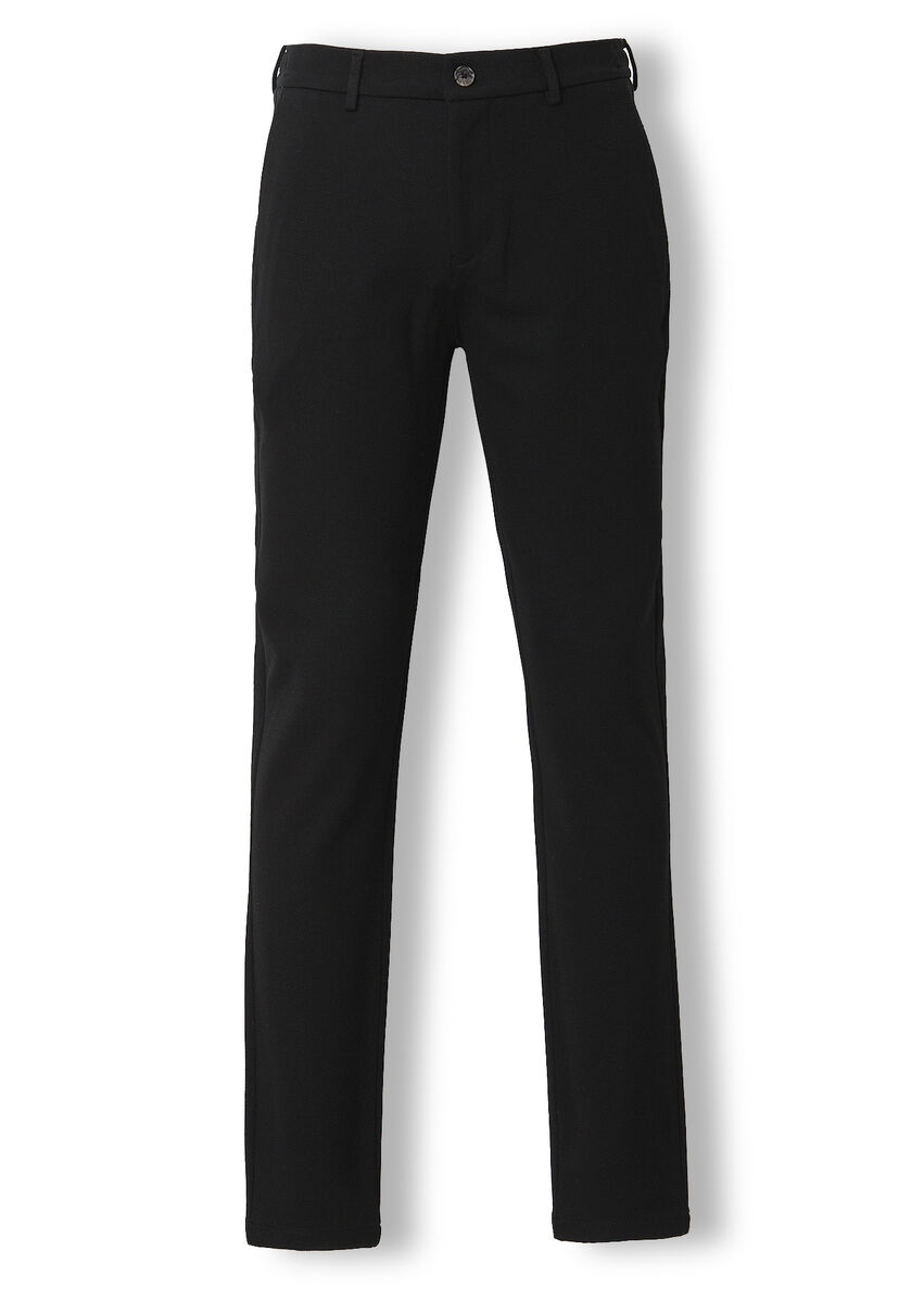 Black Knitting Jogging Fit Casual Trousers - 6