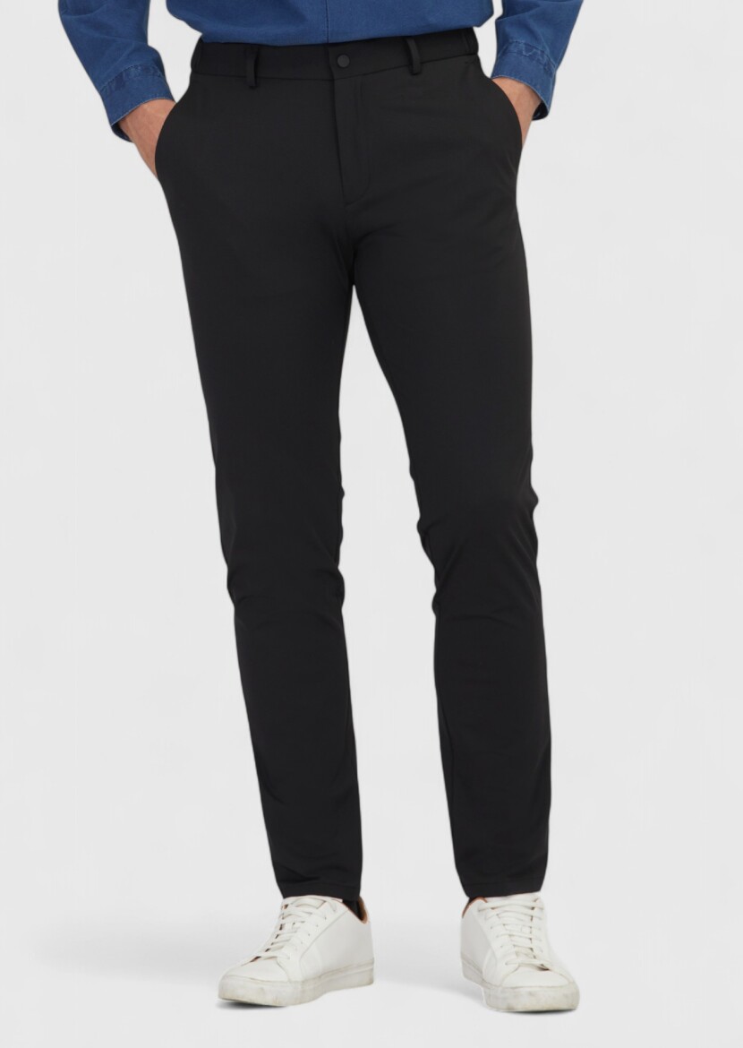 Black Knitting Jogging Fit Casual Trousers 