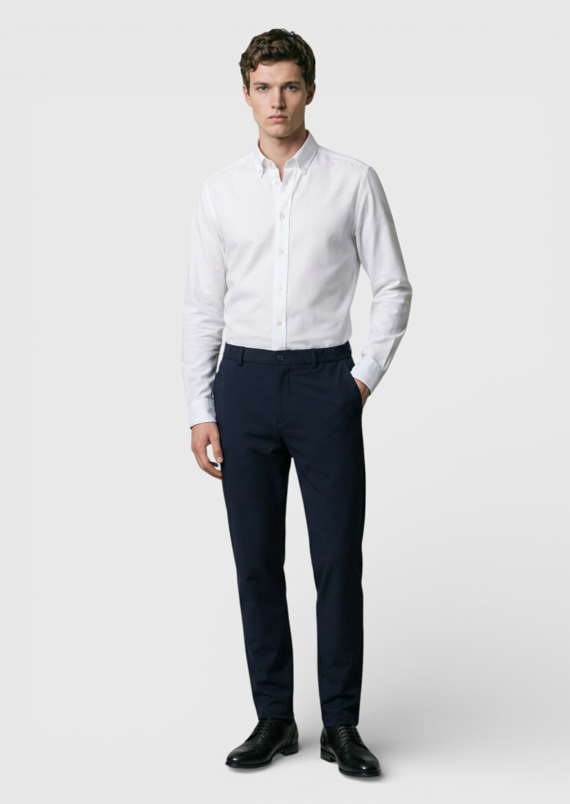 Black Knitting Jogging Fit Casual Trousers - RAMSEY