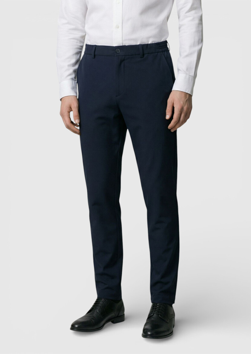 Black Knitting Jogging Fit Casual Trousers - RAMSEY