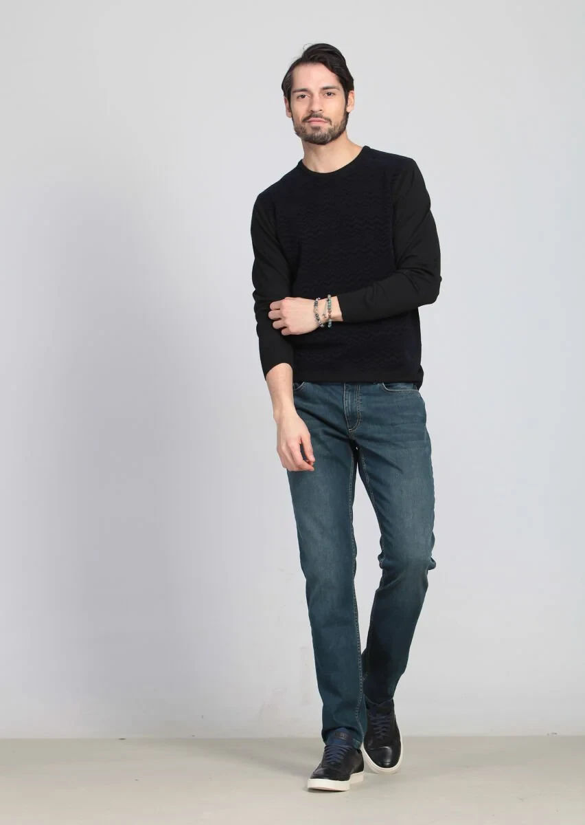 Black Knitwear Sweatshirt - 2