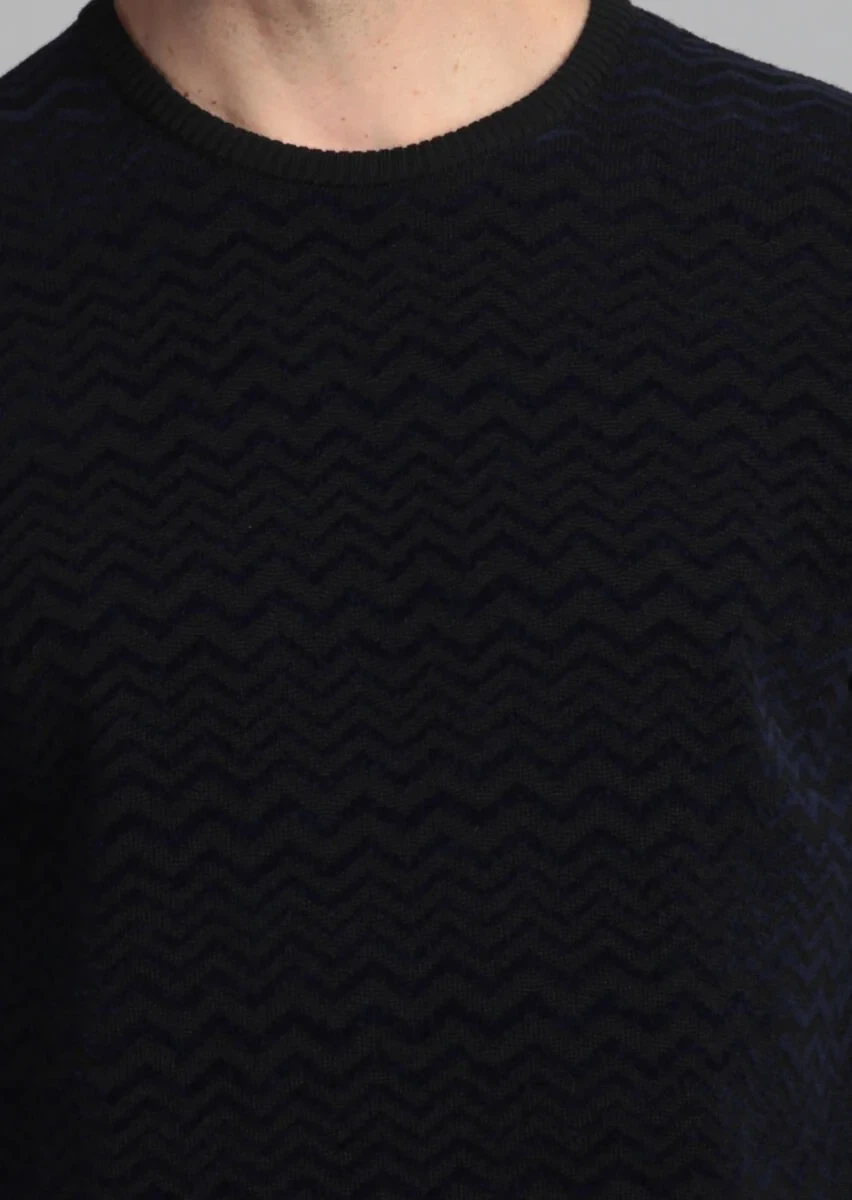 Black Knitwear Sweatshirt - 4