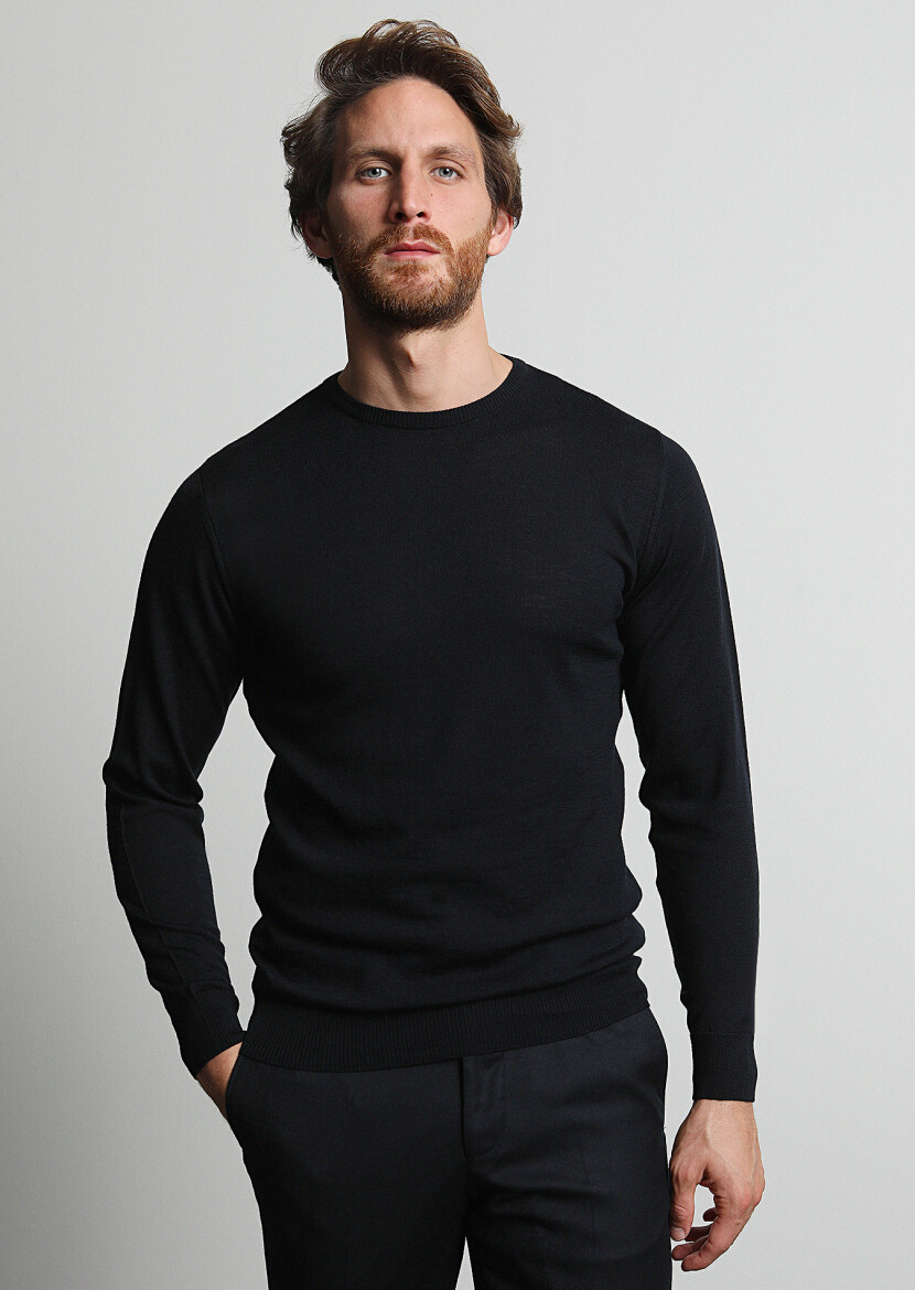 Black Knitwear Sweatshirt 