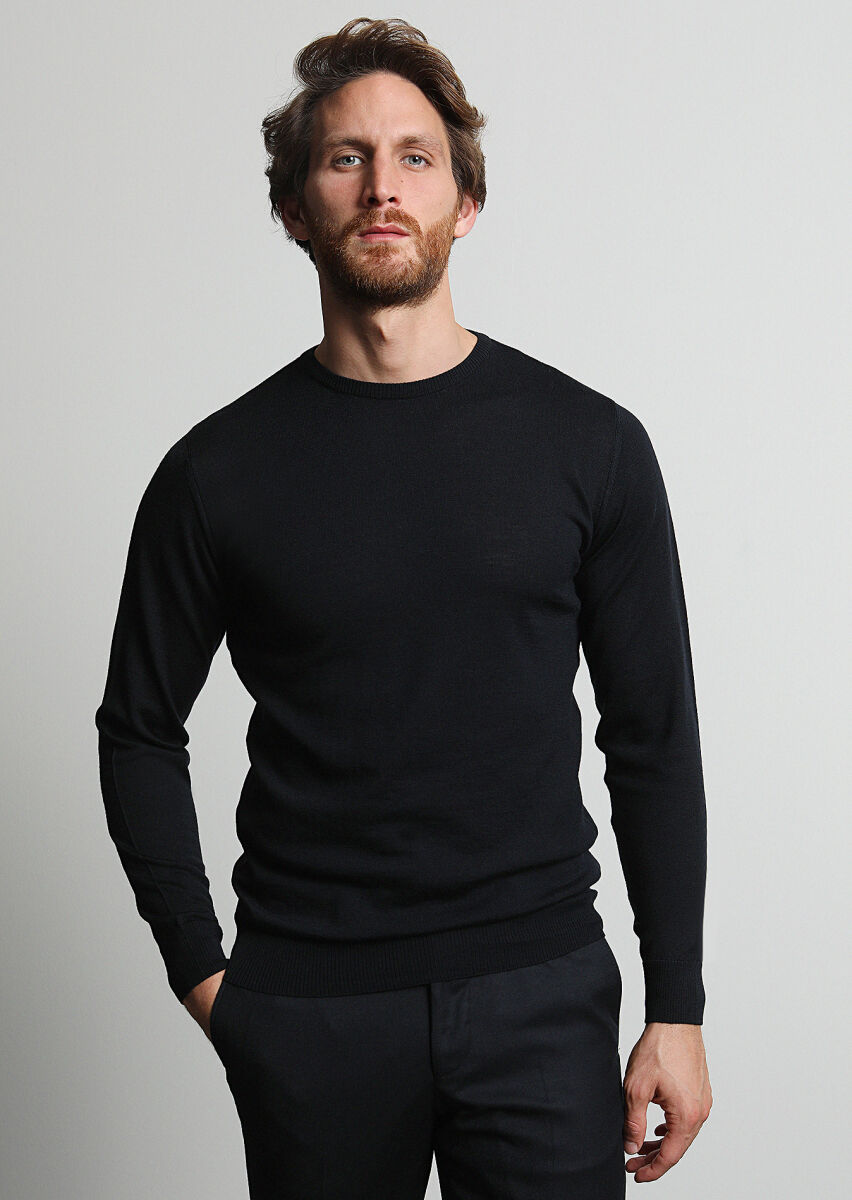 Black Knitwear Sweatshirt - 2