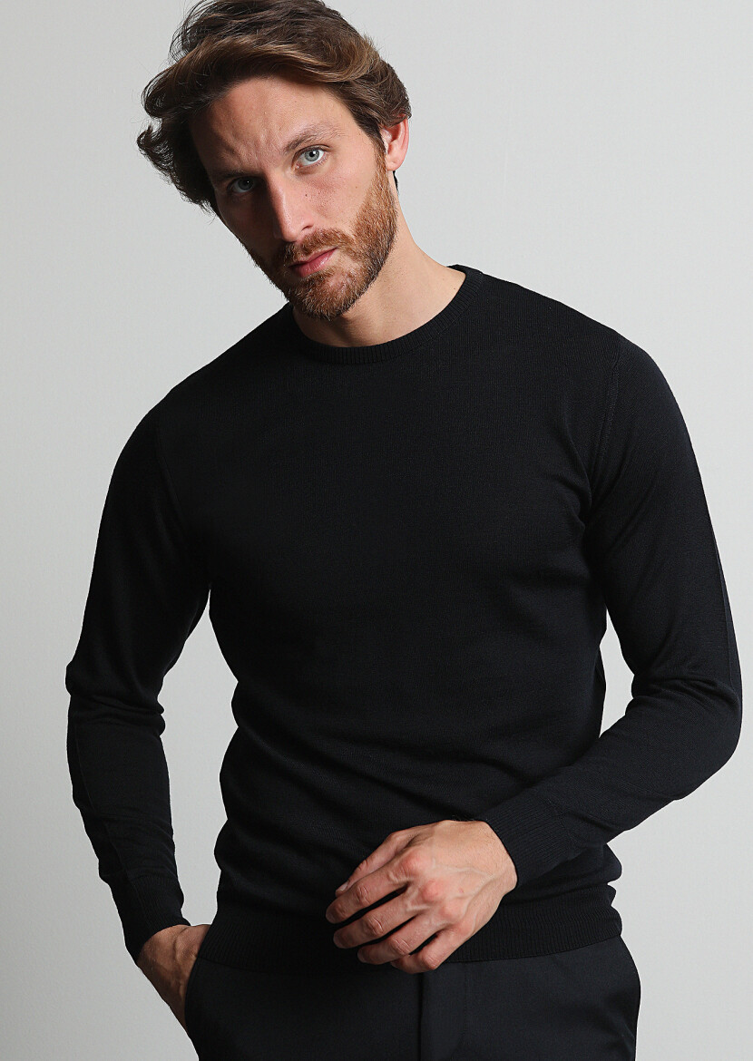 Black Knitwear Sweatshirt - 3
