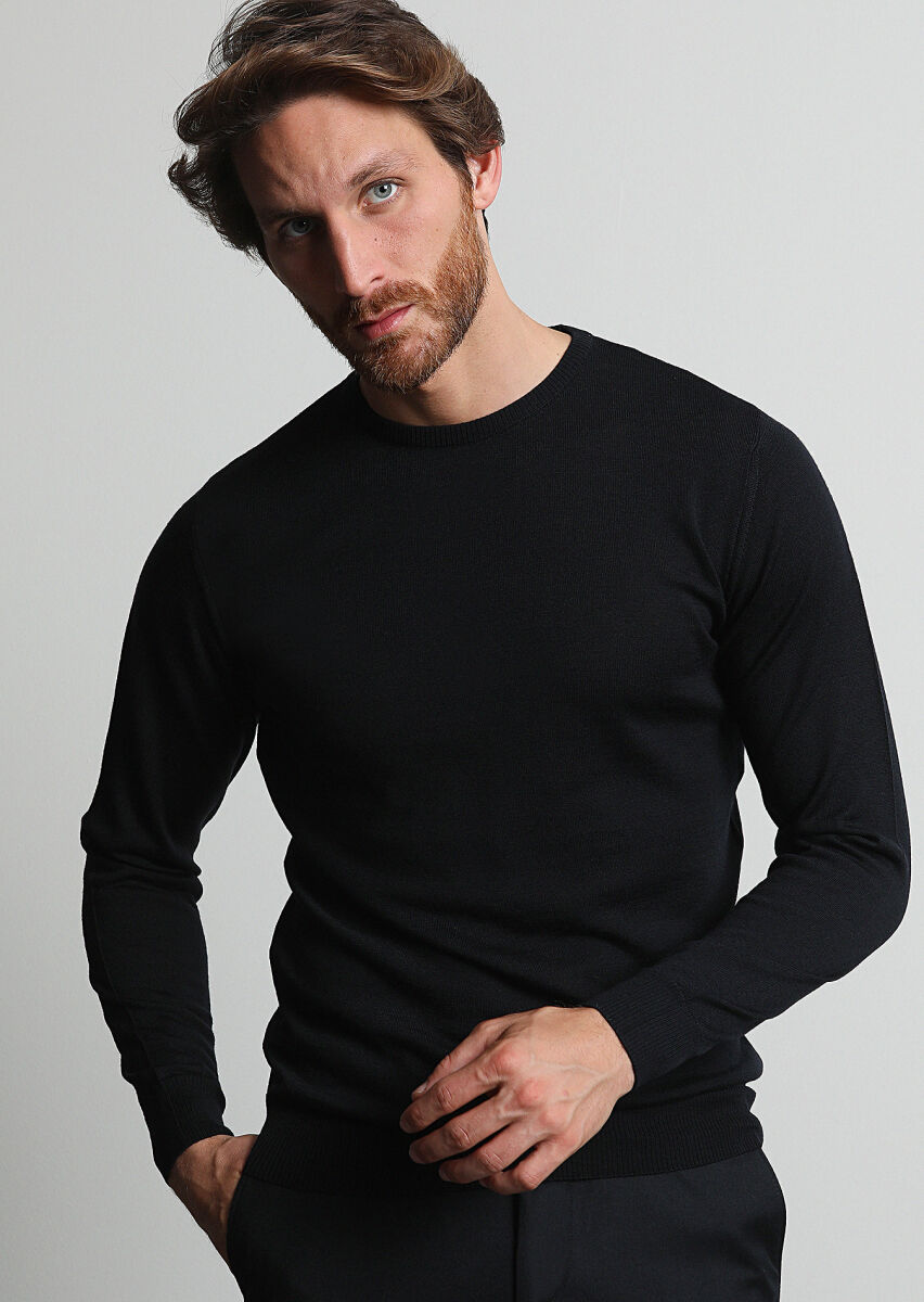 Black Knitwear Sweatshirt - 3