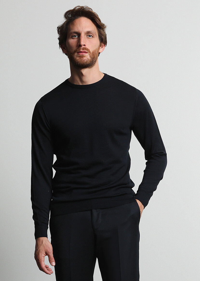 Black Knitwear Sweatshirt - 4