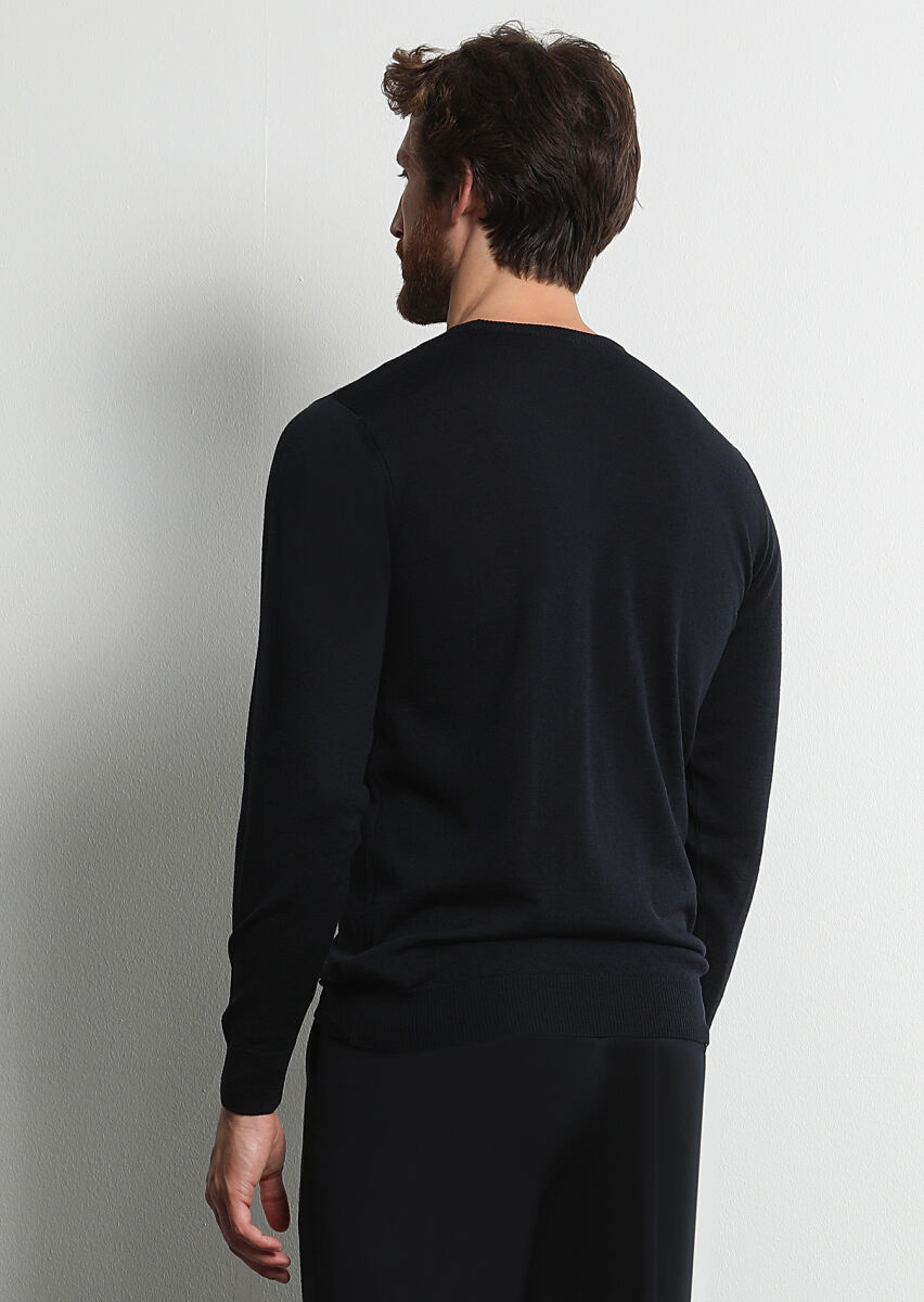 Black Knitwear Sweatshirt - 5