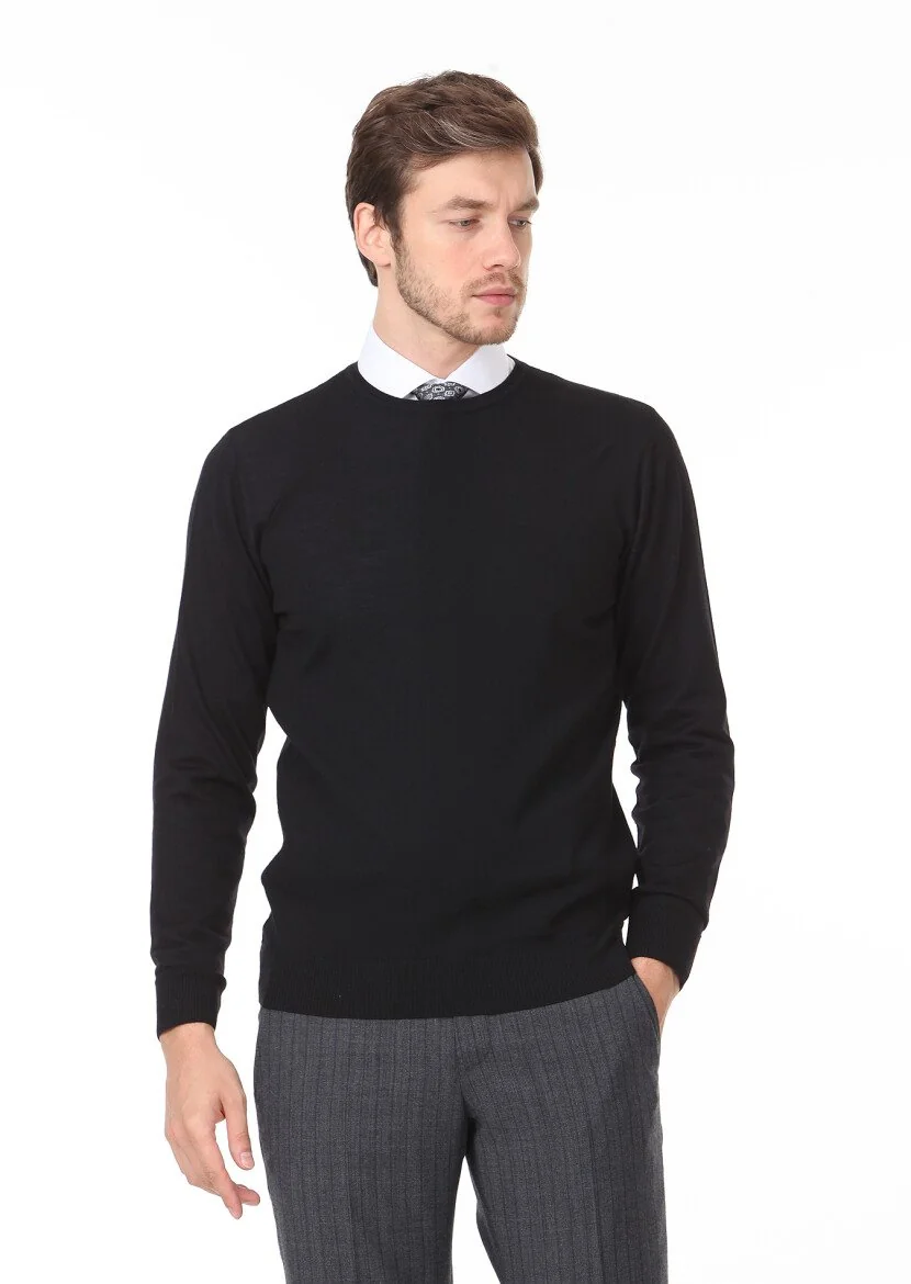Black Knitwear Sweatshirt 