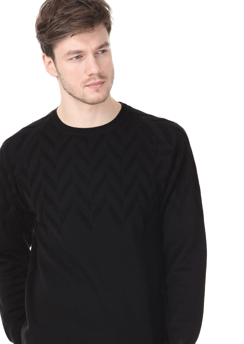 Black Knitwear Sweatshirt 