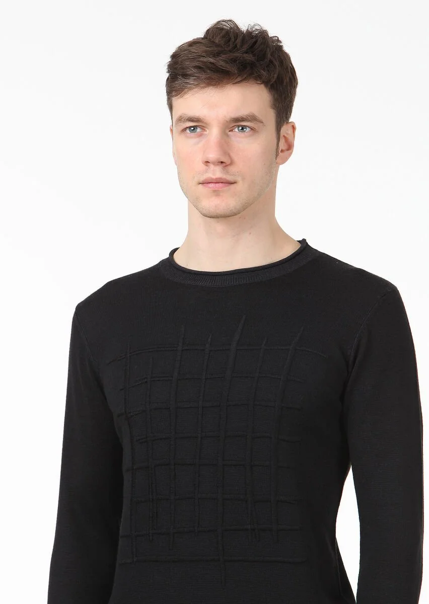 Black Knitwear Sweatshirt - 2