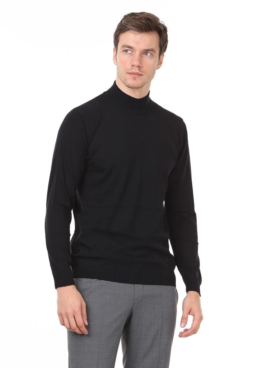 Black Knitwear Sweatshirt - 1