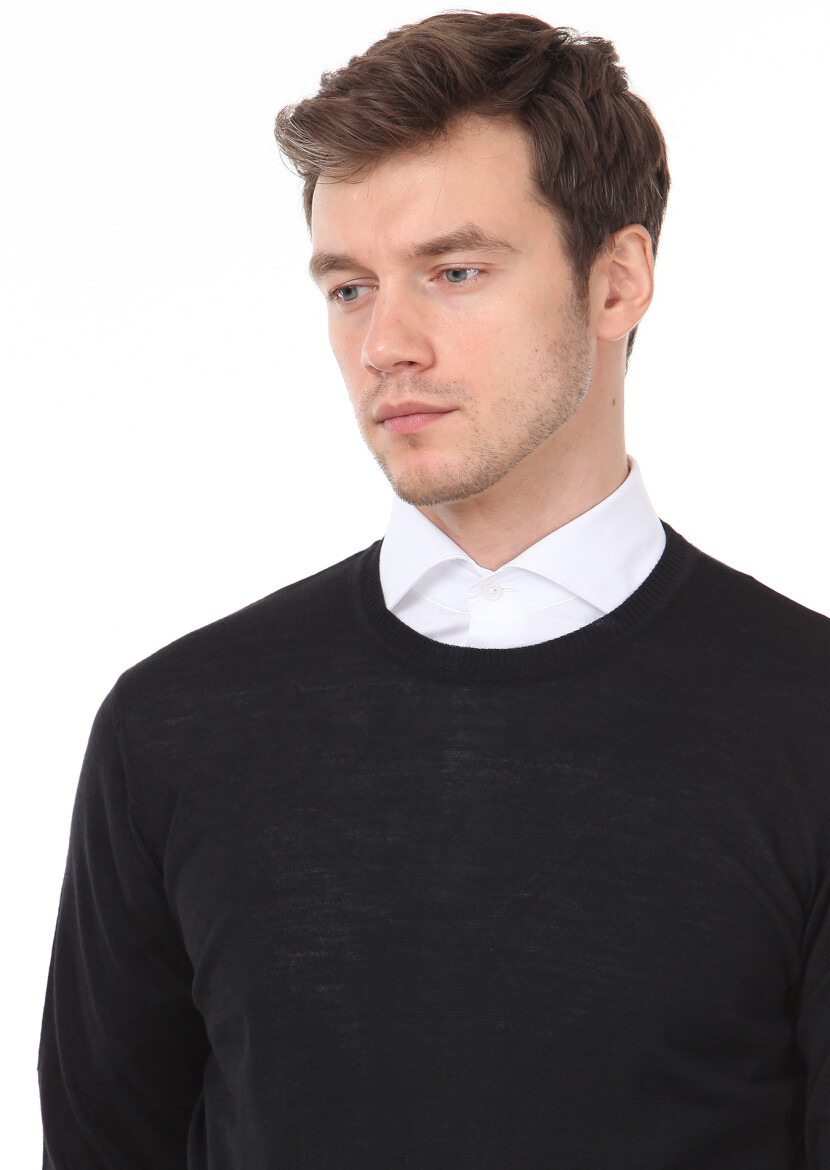 Black Knitwear Sweatshirt 