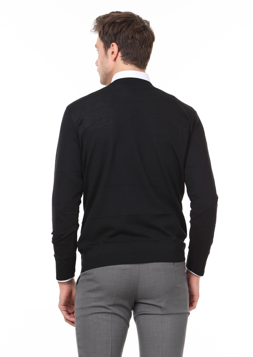 Black Knitwear Sweatshirt - 4